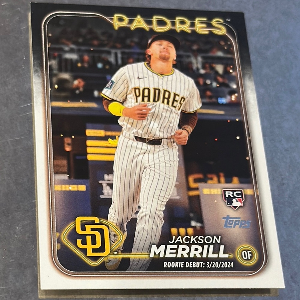 Topps Padres Rookie Card with Gold and White Accents